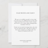 エレガント書結婚の写真サンキューカード サンキューカード (裏面)