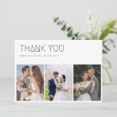 エレガント書結婚の写真サンキューカード サンキューカード (スタンド正面)