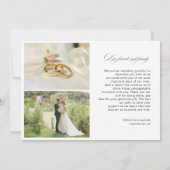 エレガント書結婚の写真サンキューカード サンキューカード (裏面)