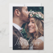 エレガント書結婚の写真サンキューカード サンキューカード (正面)