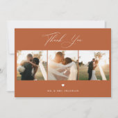 エレガント書結婚の写真サンキューカード サンキューカード (正面)