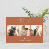 エレガント書結婚の写真サンキューカード サンキューカード (スタンド正面)