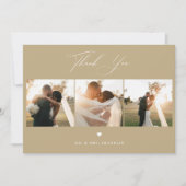 エレガント書結婚の写真サンキューカード サンキューカード (正面)