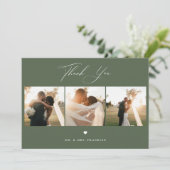 エレガント書結婚の写真サンキューカード サンキューカード (スタンド正面)