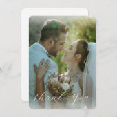 エレガント書結婚の写真サンキューカード 招待状 (正面/裏面)