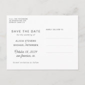 エレガント書結婚の写真日 案内ポストカード (裏面)