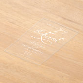 エレガント書結婚の アクリル招待状 (レイダウン)