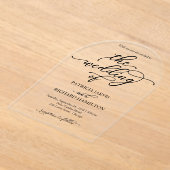 エレガント書結婚の アクリル招待状 (レイダウン)