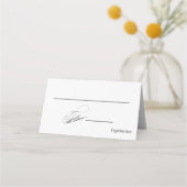 エレガント書結婚の プレイスカード (正面)