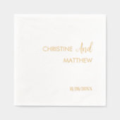 エレガント書結婚の 箔ナプキン (正面)