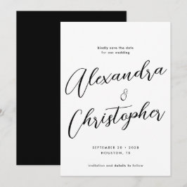 エレガント書結婚婚約 セーブザデート