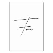 エレガント書結婚表4表番号 テーブルナンバー (裏面)