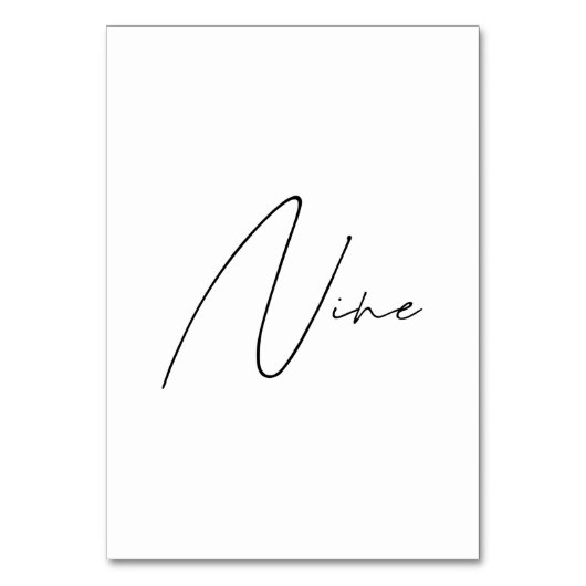 エレガント書結婚表9表番号 テーブルナンバー (正面)