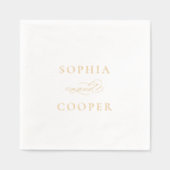 エレガント書結婚金ゴールド 箔ナプキン (正面)