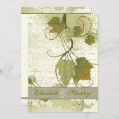 エレガント書記秋の結婚式 招待状 (正面/裏面)