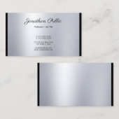 エレガント書跡モダン銀優美 名刺 (正面/裏面)