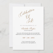 エレガント書道お祝い 招待状 (正面)