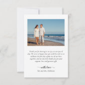 エレガント書道のコラージュに感謝結婚 サンキューカード (裏面)