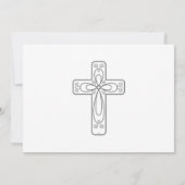 エレガント書道の十字と鳩の確認 招待状 (裏面)