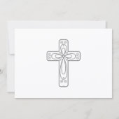 エレガント書道の十字と鳩の確認 招待状 (裏面)