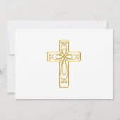 エレガント書道の十字と鳩の確認 招待状 (裏面)