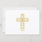 エレガント書道の十字と鳩の確認 招待状 (裏面)