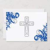 エレガント書道の十字と鳩の確認 招待状 (裏面)