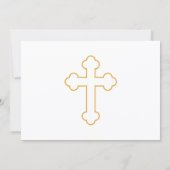 エレガント書道の十字と鳩の確認 招待状 (裏面)