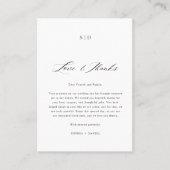 エレガント書道の愛と感謝してい結婚モダンの言葉 プレイスカード (正面)