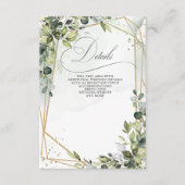 エレガント書道の緑のユーカリ結婚プス エンクロージャーカード (正面)