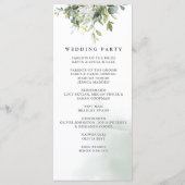 エレガント書道の緑のユーカリ結婚プス プログラム (裏面)