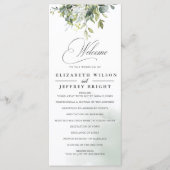 エレガント書道の緑のユーカリ結婚プス プログラム (正面)