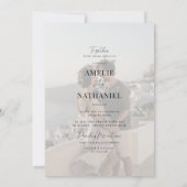 エレガント書道アンパはっきりしたサンド2写真結婚の 招待状 (裏面)