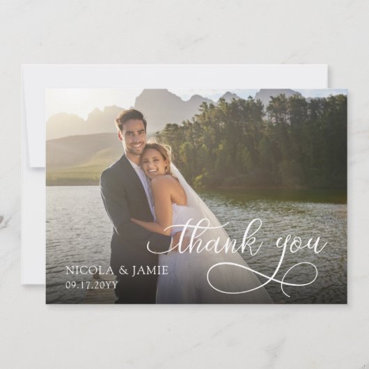 エレガント書道オモダンレーバー結婚2の写真 サンキューカード (正面)