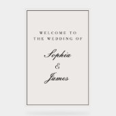 エレガント書道ブラックフレームウェルカム結婚ズ アクリルサイン (正面)