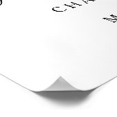 エレガント書道ホワイトウェルカム結婚のポスター ポスター (角)