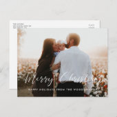 エレガント書道メリークリスマス写真 ポストカード (正面/裏面)