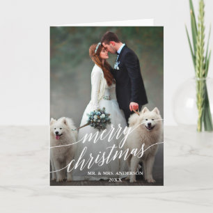 エレガント書道メリー結婚クリスマス シーズンカード