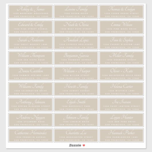 エレガント書道結婚のゲスト住所 シール (シート)