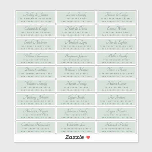 エレガント書道結婚のゲスト住所 シール (シート)