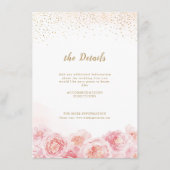 エレガント書道金ゴールドと赤面フローラ結婚の エンクロージャーカード (正面)