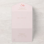 エレガント書道金ゴールドと赤面フローラ結婚の オールインワン招待状 (外側)