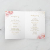 エレガント書道金ゴールドと赤面フローラ結婚の プログラム (内部)