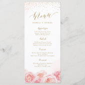 エレガント書道金ゴールドと赤面フローラ結婚の メニュー (正面)