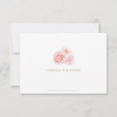 エレガント書道金ゴールドと赤面フローラ結婚の 出欠カード (裏面)