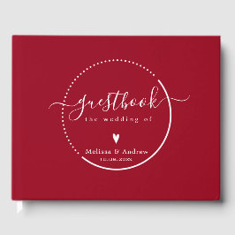エレガント書道 – カーミン結婚レッド ゲストブック