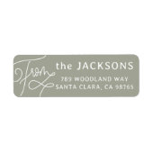 エレガント書道Sage Green差出人住所 ラベル (正面)