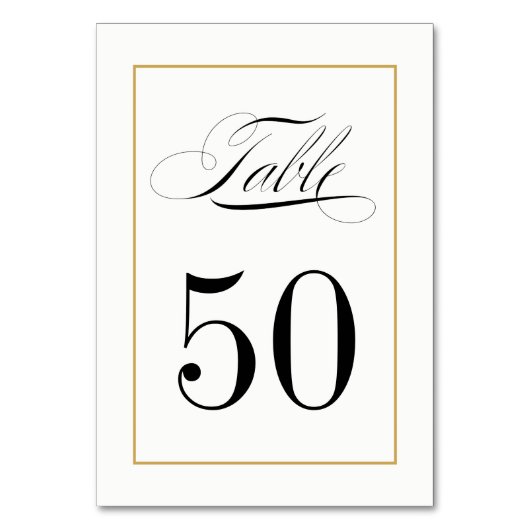 エレガント書金ゴールド付縁どき テーブルナンバー (正面)