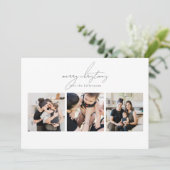 エレガント書MERRY CHRISTMAS 3 Photo Collage シーズンカード (スタンド正面)