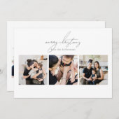 エレガント書MERRY CHRISTMAS 3 Photo Collage シーズンカード (正面/裏面)